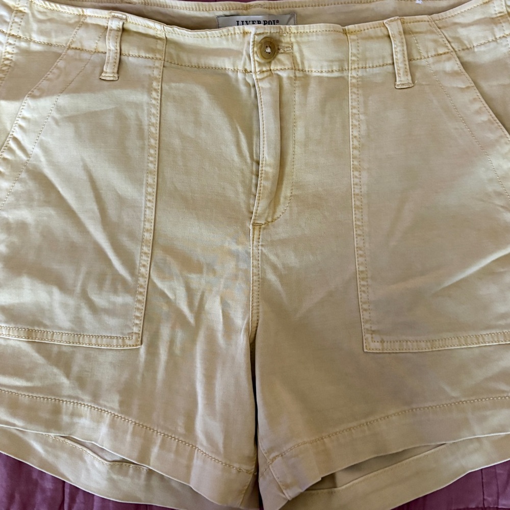 Liverpool Cream Utility Shorts with Front Patch Pockets
